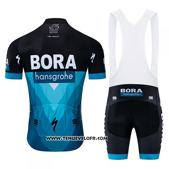 2019 Maillot Ciclismo Bora Noir Bleu Manches Courtes et Cuissard